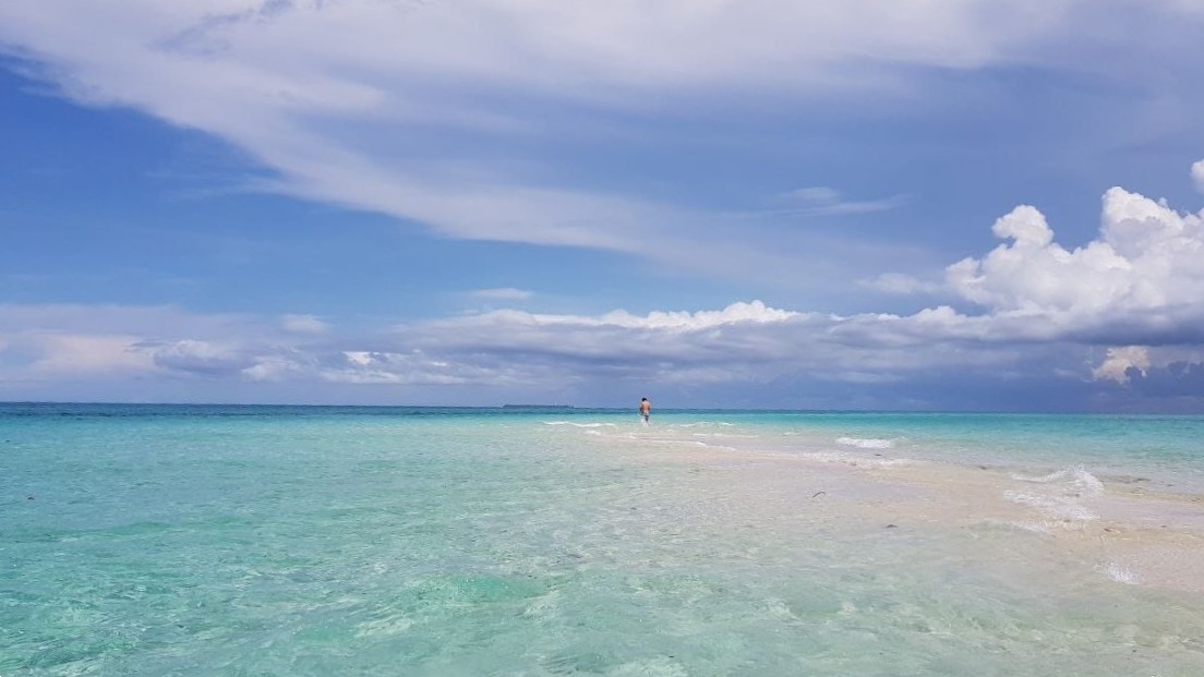 Pristine sandbank and turquoise water