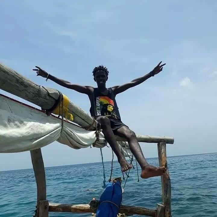 Rama on a traditional dhow over the Indian Ocean